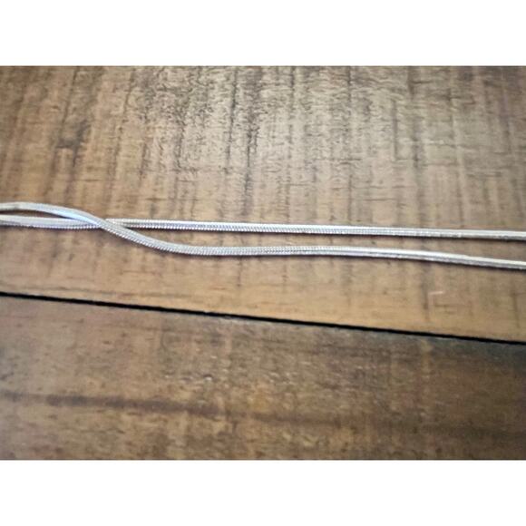 Lariat Necklace Sterling Silver Snake Chain Pendant 28 in. Made in Italy - Picture 10 of 10